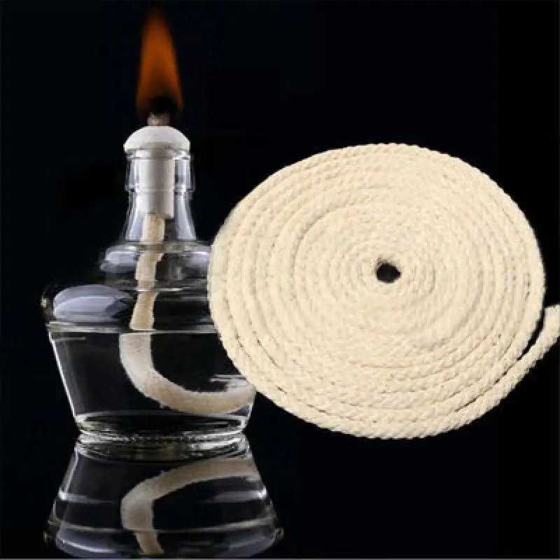 Oil Lamp Wicks 3/5/10m 2mm/3mm/4mm/5mm/6mm/8mm Round Cotton Alcohol Wick For Glass Oil Lamps Accessories oil lamp wicks