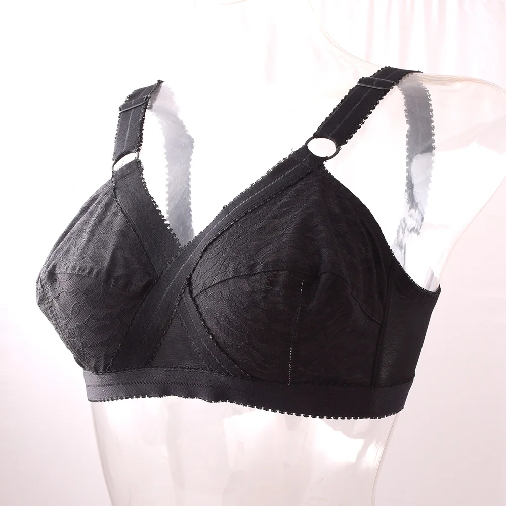 Ultra Thin Women Unlined Lace Sheer Full Coverage Plus Size Wireless Minimizer Bra Big Size A B C D DD E F 40 42 44 46 48 50