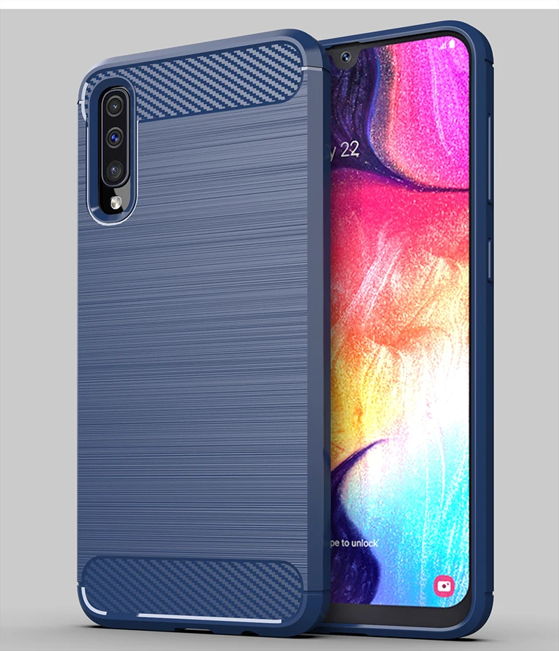 10pcs/lot Brushed Carbon Fiber Soft Bumper Back Cover Case For Samsung Galaxy A6 A8 Plus A7 A9 A9 Star Lite