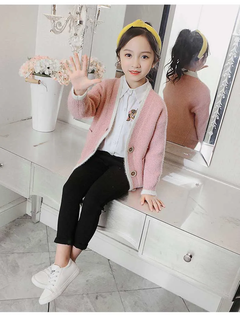 School Teen Children Cardigan Baby Sweater Girls Clothes Knitted Toddler Kids Girls Sweaters School Long Sleeve Knitting Coats (13)