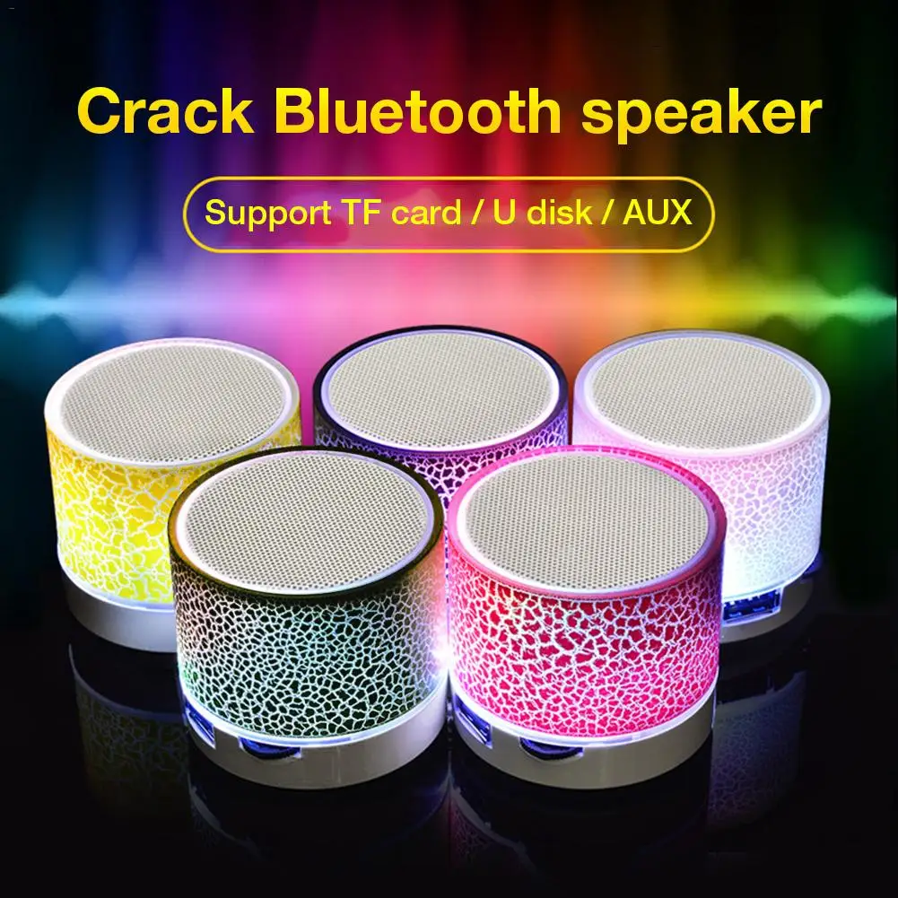 

Wireless Bluetooth Speaker Colorful Light Small Crack Sound Speaker Audio Mobile Phone Mini Subwoofer Support TF Card U Disk AUX