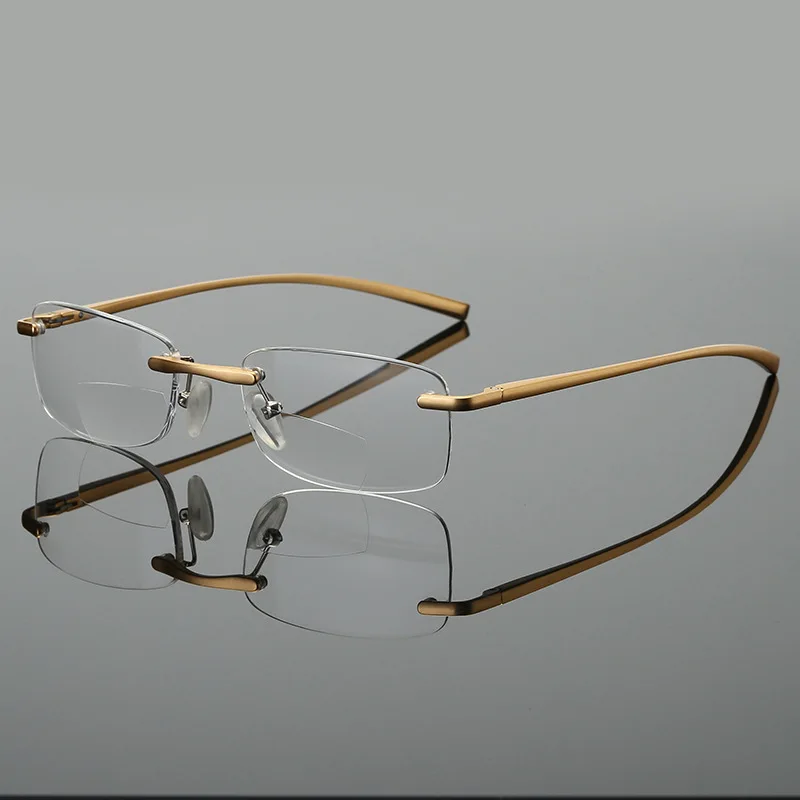 Seemfly новые очки для чтения, двойной светильник из смолы, алюминиево-магниевая оправа с золотым увеличением для мужчин и женщин