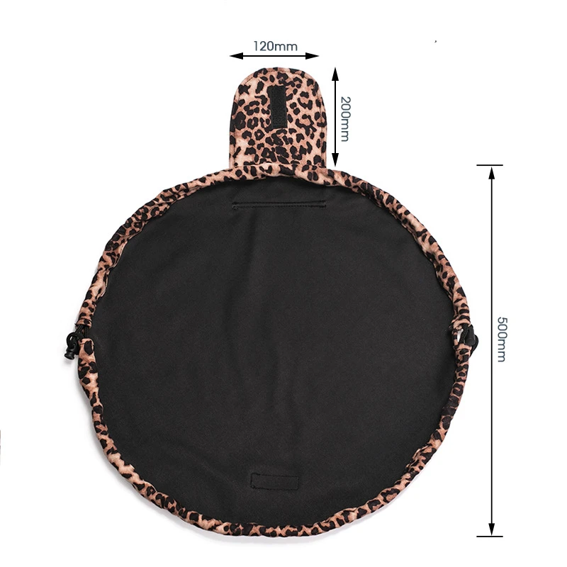 Круглая косметичка с леопардовым принтом, органайзер, женская сумка, косметичка, переносная, большая емкость, на шнурке, дорожная сумка для хранения