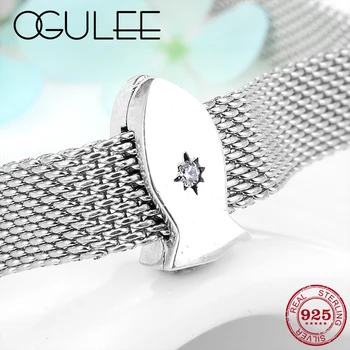 

New Arrival 925 Sterling Silver Cosmic rocket shape Zircon Clips bead for jewelry making Fit reflection charm Watch Bracelet DIY