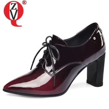 

ZVQ spring newest fashion sexy women pumps outside work shoes high heels cross-tied genuine leather women shoes drop shipping
