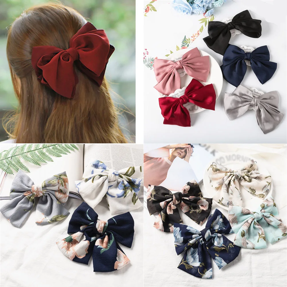 20 Couleurs bébé fille en mousseline de soie Fleurs Doublé hair bows clips pour ados filles bébés