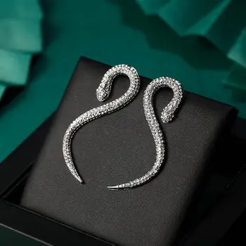 

Tuliper серьги Snake Earrings For Women Iced Out Animal Crystal Pierced Party Jewelry Gift Femme Brincos Pendientes Kpop Fashion