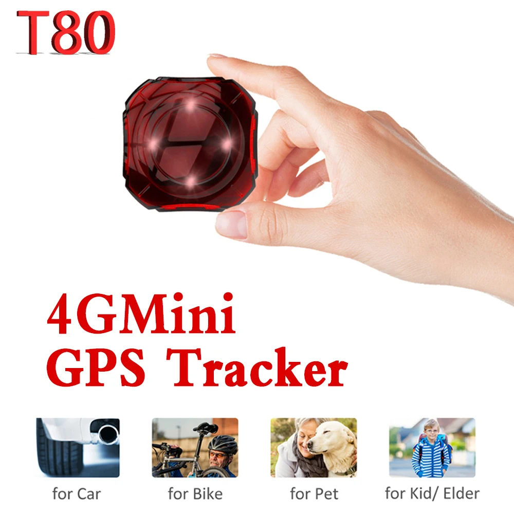 GPS трекер T80 Mini 4G LTE 4 в 1 для велосипеда/питомца/ребенка/старшего возраста и