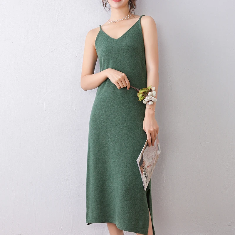 sleeveless dress women knitted wool tank spring warm soft long basic shirt sexy tops split dresses sleeveless dress women knitted wool tank spring warm soft long basic shirt sexy tops split dresses