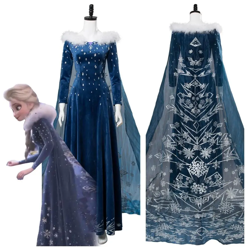 Olaf's Adventure Princess Elsa Dress Cosplay Elsa Anna Female Girl Kid Dress Outfit Halloween Carnival Cosplay Costume