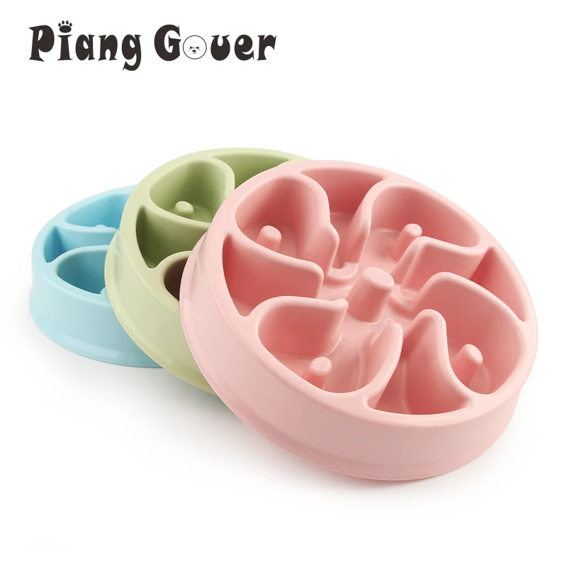 Divertido Perro de Mascota Gato Cachorro Anti Ahogo Lento Alimentador de Alimentos Recipiente De Plástico de Alta Calidad mascotas