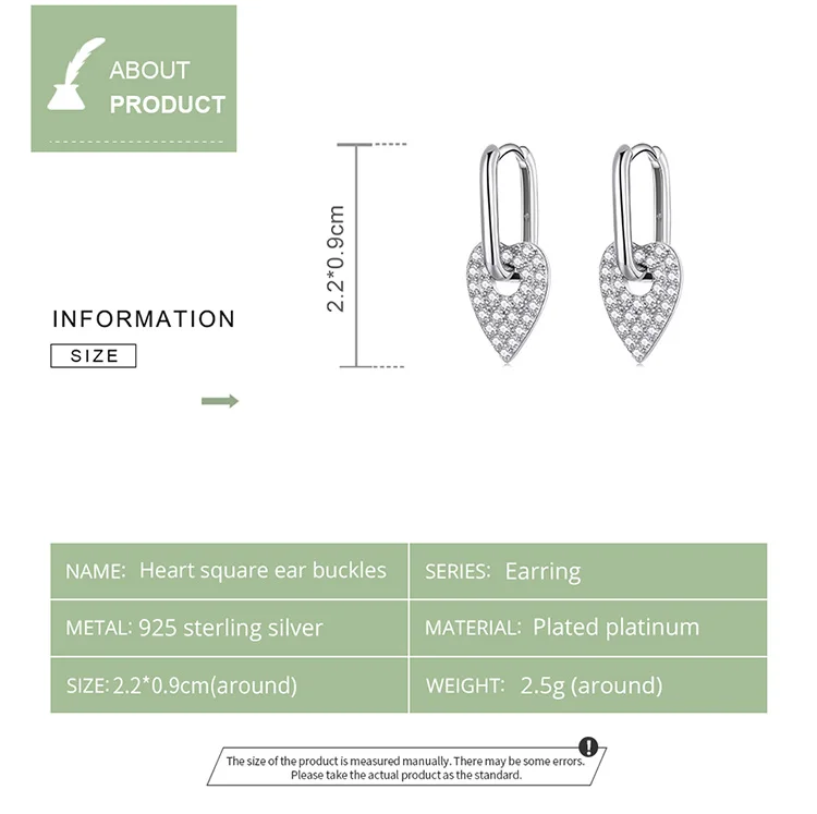 Heart Rectangle Hoop Earrings | S925 Sterling Silver | Go Glam Girl 13 Heart Rectangle Hoop Earrings | S925 Sterling Silver | Go Glam Girl - Show your style with the delicate Heart Rectangle Hoop Earrings. Hand-finished in sterling silver, every hoop earring has a heart dangling on it and encrusted with small sparkling zircons. These dreamy earrings, full of a romantic atmosphere will bring mood and beauty to your day. Perfect gift for mom, sister, grandmother, friend or yourself. | 🚚 Free Standard Shipping 7-30 days | 🥇 Top Quality Product | 💎 100% S925 Sterling Silver | 🛡️ 100% Safe & Secure checkout