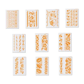 

Flower Leaf Pattern Cake Stencil Plastic Layering Stencils DIY Scrapbooking Drawing Stencils Christmas Home Decoration Template