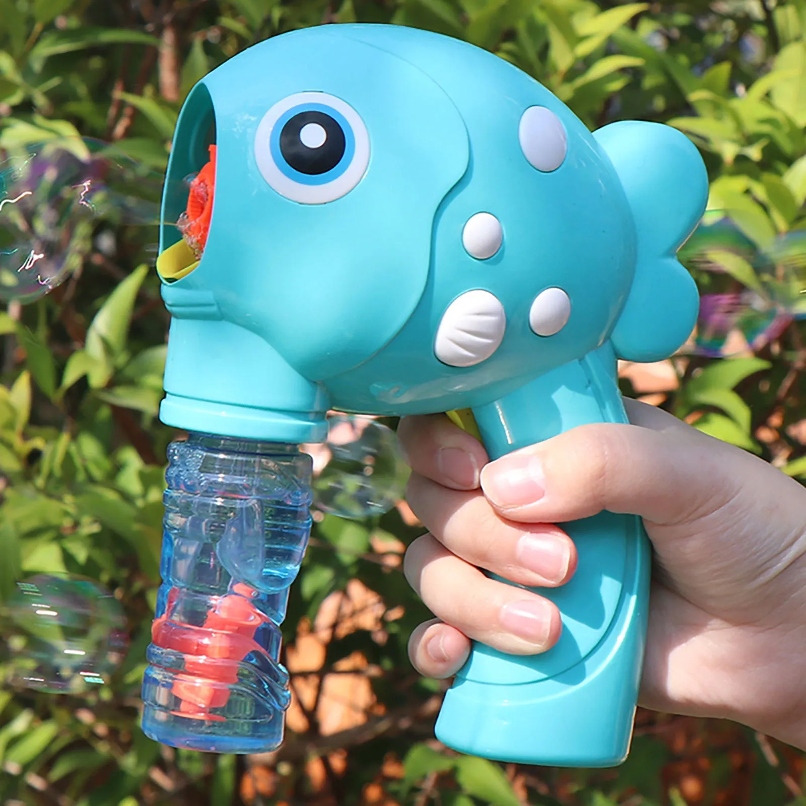 3 Colors Bubbles Cartoon Fish Bubble Inertial Manual Bubble Blowing