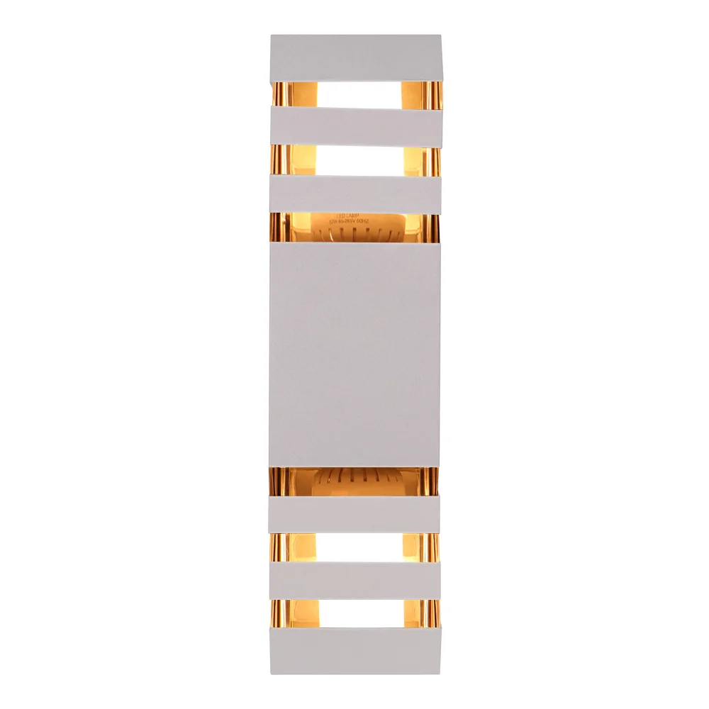 Modern Waterproof Up Down Aluminum Cuboid LED Wall Light Fixtures Dual Head Wall Lamp Outdoor E27 Socket AC 85-240V - Цвет абажура: as shown