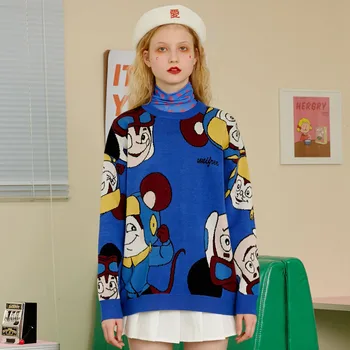 

UNIFREE sweater creative design niche sense leisure pullover cartoon design for spring 2020 new female U201K109Y1I1