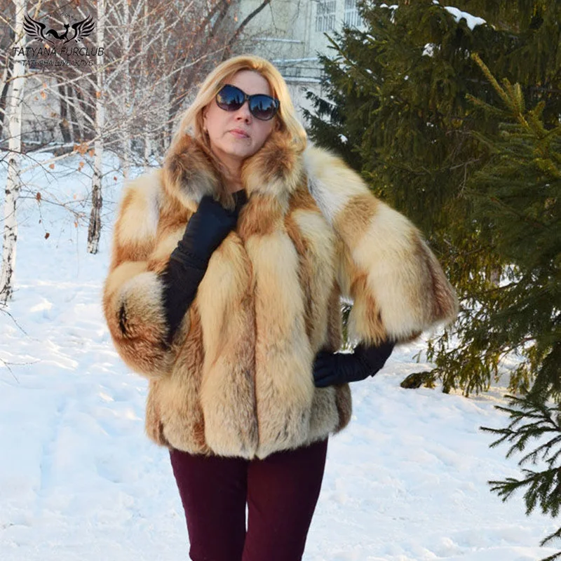 Tatyana Furclub Red Fox Шуба для женщин натуральный мех куртка из натуральной кожи женская зимняя верхняя одежда