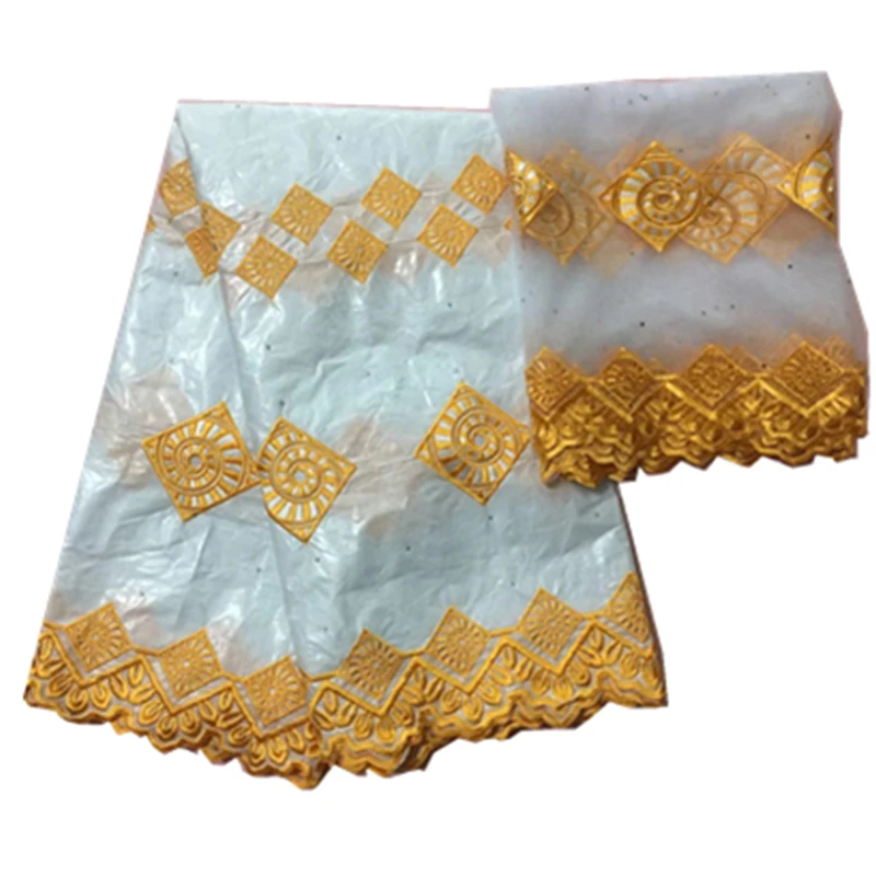 Новое поступление раковина riche getzner с африканскими камнями ткань высокого качества африканская ткань Bazin с вышивкой для платья