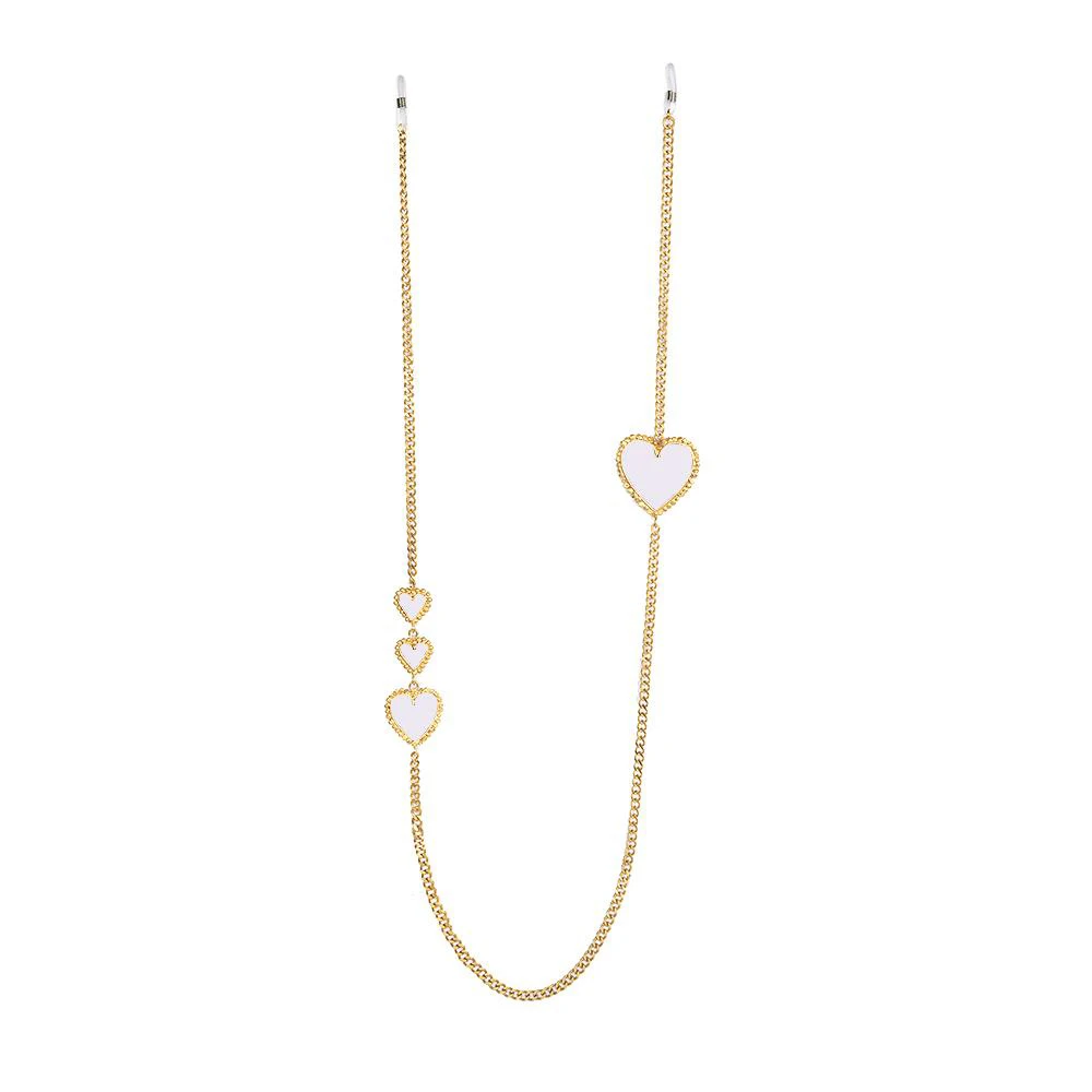 E.B.belle Fashion Enamel Black White Red Heart Gold Glasses Chain Multifunctional Anti-Lost Mask Chain For Women 4