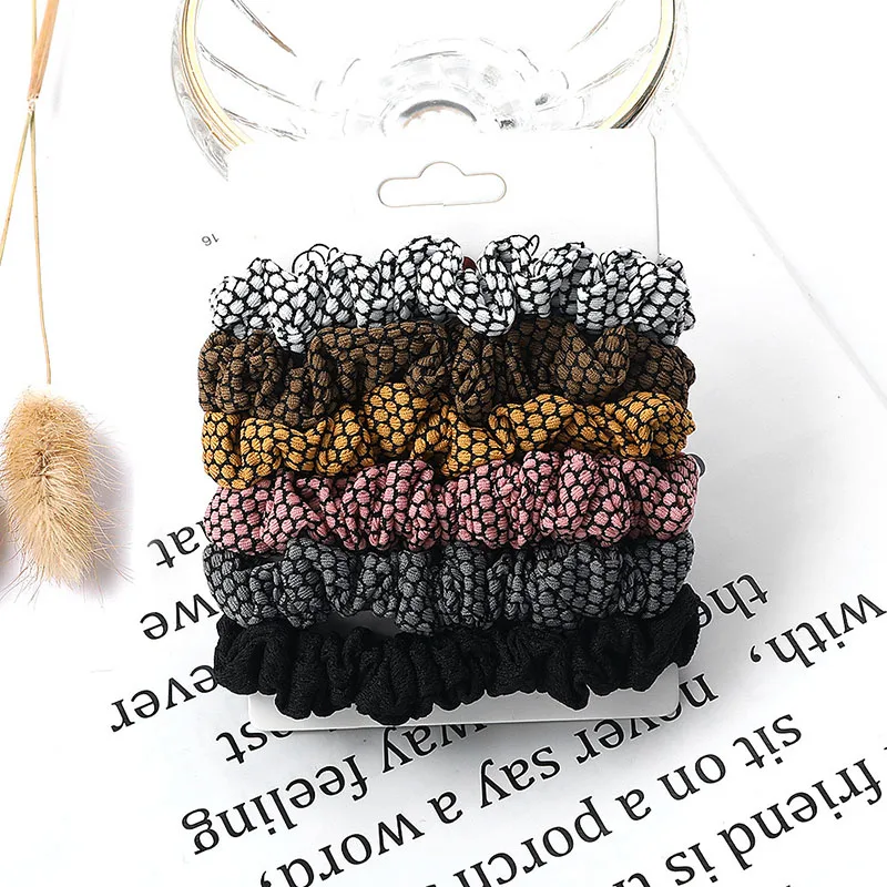 6Pcs Leopard 3/4/5/6 шт./партия резинки для волос с цветами, атласные бархатные резинки для волос, женские эластичные резинки для волос, головные уборы для девочек, резиновые резинки для волос - Цвет: 6Pcs Leopard
