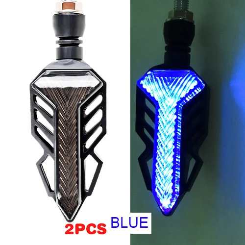 2pcs blue Автомобильные аксессуары для электрического мотоцикла, сигнальные огни поворота, светодиодные индикаторы потока воды, дневные ходовые лампы, стоп-сигнал, задний фонарь - Цвет: 2pcs blue