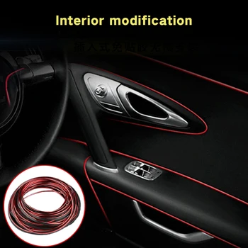 

5M Car Styling Universal DIY Flexible Interior Decoration Molding Trim Strips Auto Door Dashboard Edge Sticker Accessories