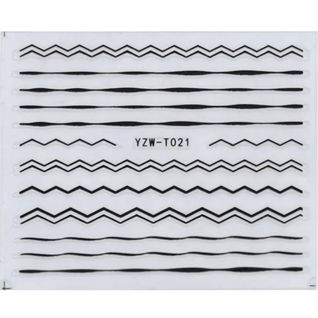 Nail Stickers for Manicure Nail Sticker Sliders For Nails Decal Self-adhesive Nails Figures Transfer Black DIY Accessories YZW-T021 balck