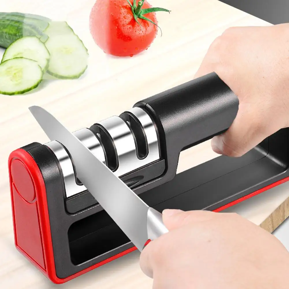 

Kitchen Quick Professional 3 Stages Knife Sharpener Grinder Tungsten Steel Carbide Diamond Ceramic Eco-Friendly Kitchen Tools