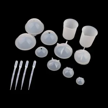 

Sphere Silicone Resin Molds Round Silicone Mold Epoxy Ball Moulds for Jewelry Soap Candle DIY with Nonstick Silicone Mixing Cup