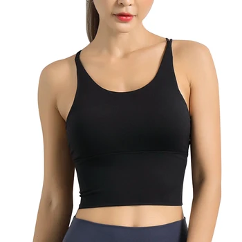 

Women Cute Yoga Sports Bra Strappy Workout Clothes Bra Tops Vest No Steel Ring K2