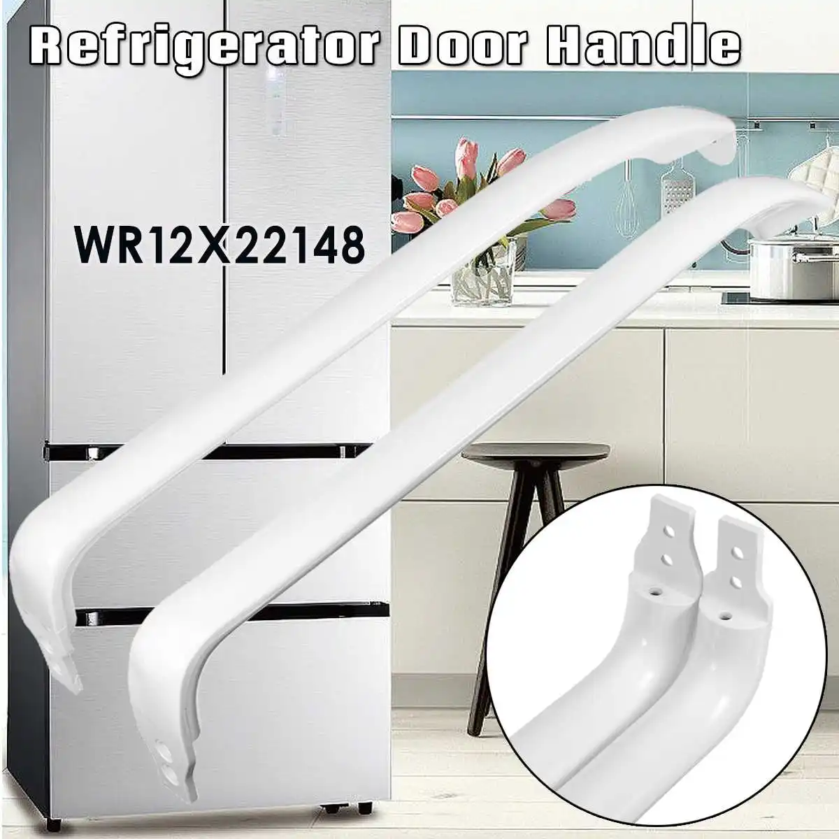 Freezer Refrigerator Door Handle Kit WR12X22148 For GE GTH18GBDCRWW
