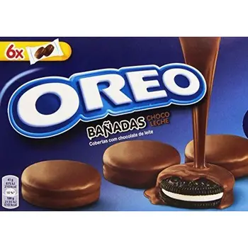 

Oreo Baadas - Galletas Cubierto de Chocolate con Leche - 6 bolsas de 2 galletas - [pack de 3]