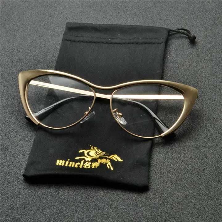 MINCL негабаритных круглых очков, оправа для женщин и мужчин, Модные прозрачные очки унисекс, металлические кошачьи оптические оправы для очков NX