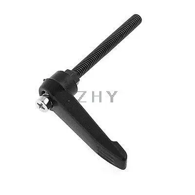 

60mm Length 6mm Dia Threaded Metal Adjustable Handle Lever Black