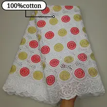 Дубай Африканская Хлопковая ткань кружевная ткань Высококачественная швейцарская вуаль кружева в швейцарской нигерийской кружевной ткани 5 ярдов