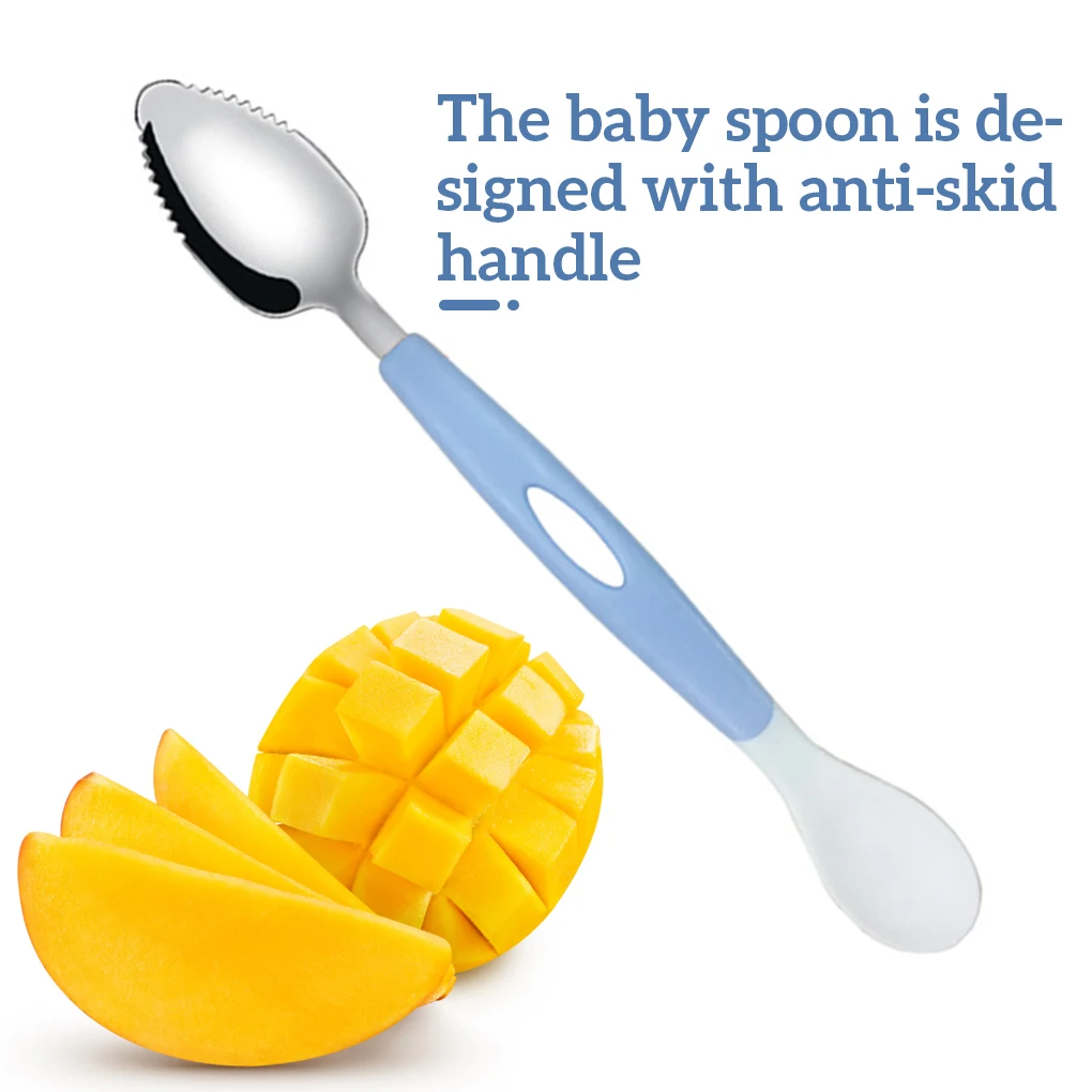 High Quality 1pc Kids Spoon Doubleended Baby Feeding Training Spoon