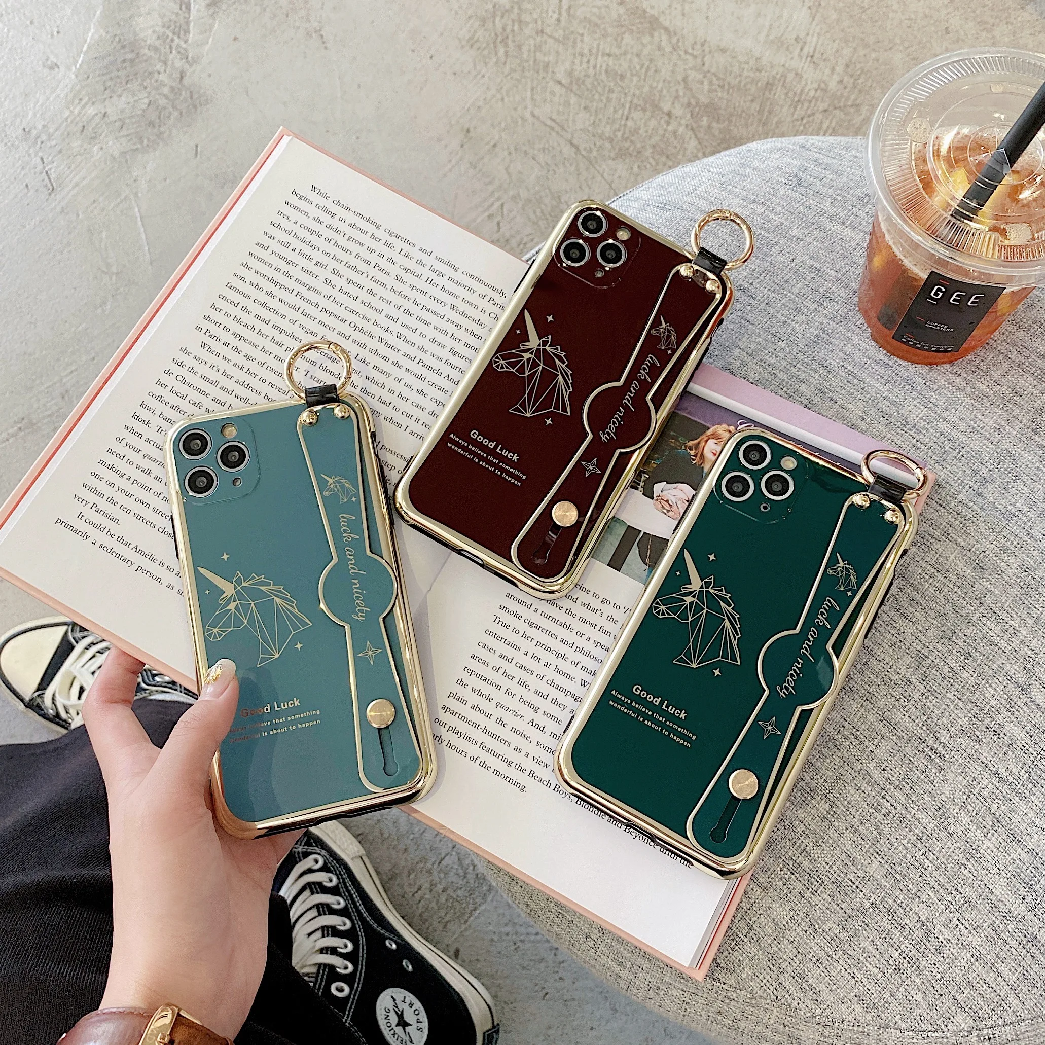Мягкий чехол на запястье с кольцом держателем для iphone X XR XS MAX 6S 6 7 8 Plus 11 Huawei P30 P40 Mate30