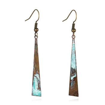 

Fashion earring jewelry triangle drop earring , patina jewelry