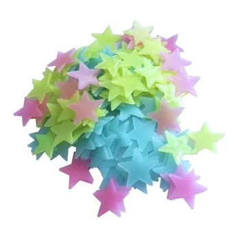 

20PC Kids Bedroom Fluorescent Glow In The Dark Snowflake Wall Stickers Living Room Home Decoration Poster Stars and Moon 918