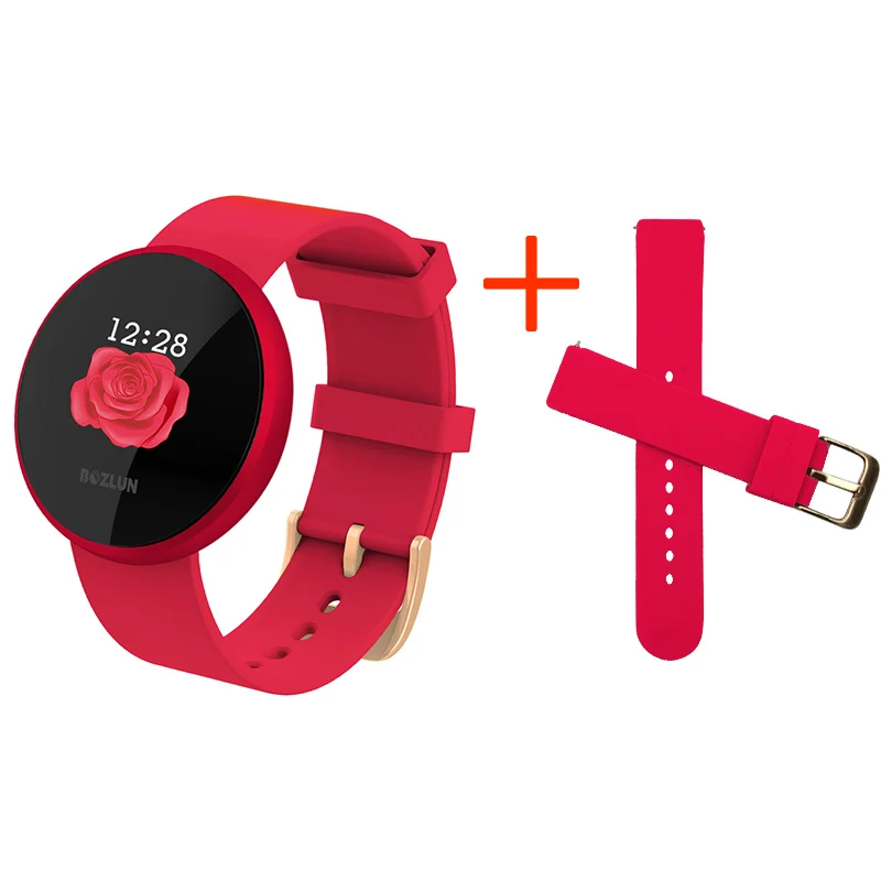 Red Extra strap Спортивные IP68 Водонепроницаемые Смарт-часы для женщин фитнес-браслет монитор сердечного ритма мониторинг сна Smartwatch подключение IOS Android B36 - Цвет: Red Extra strap