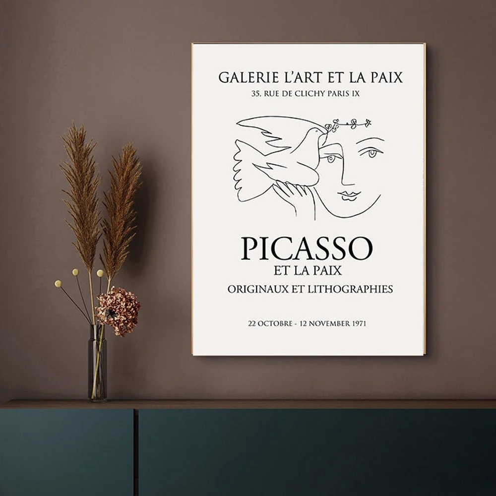 

Picasso Sketch Art Line Drawing Poster Abstract Human Minimalist Wall Art Canvas Print Famous Painting Moder Decorative Picture