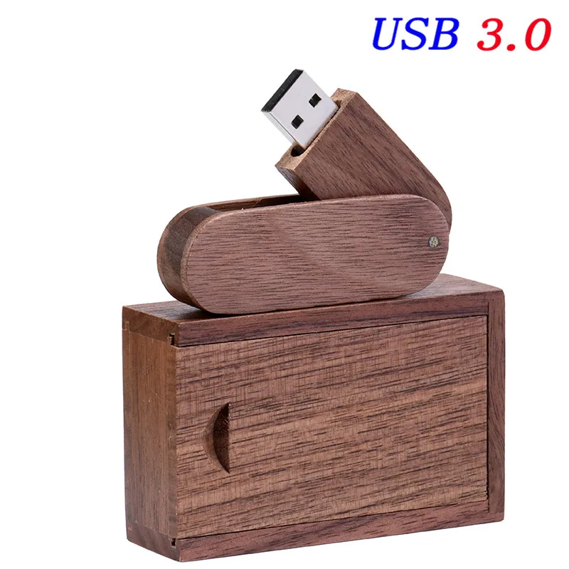 JASTER(более 10 шт бесплатный логотип) деревянный USB3.0+ коробка ручка привод 4 ГБ 8 г 16 г 32 Гб 64 г USB флэш-накопитель фотографии свадебные подарки - Цвет: Walnut Wood