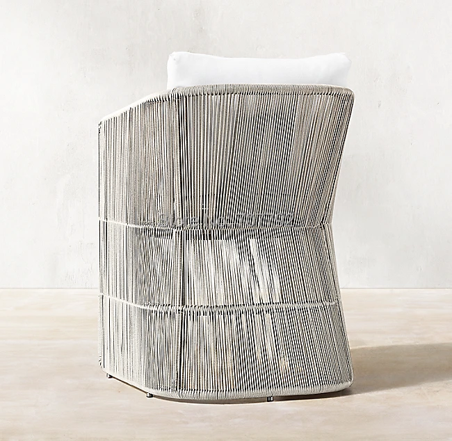 All weather Deep Seating white rattan 3 seater sofa