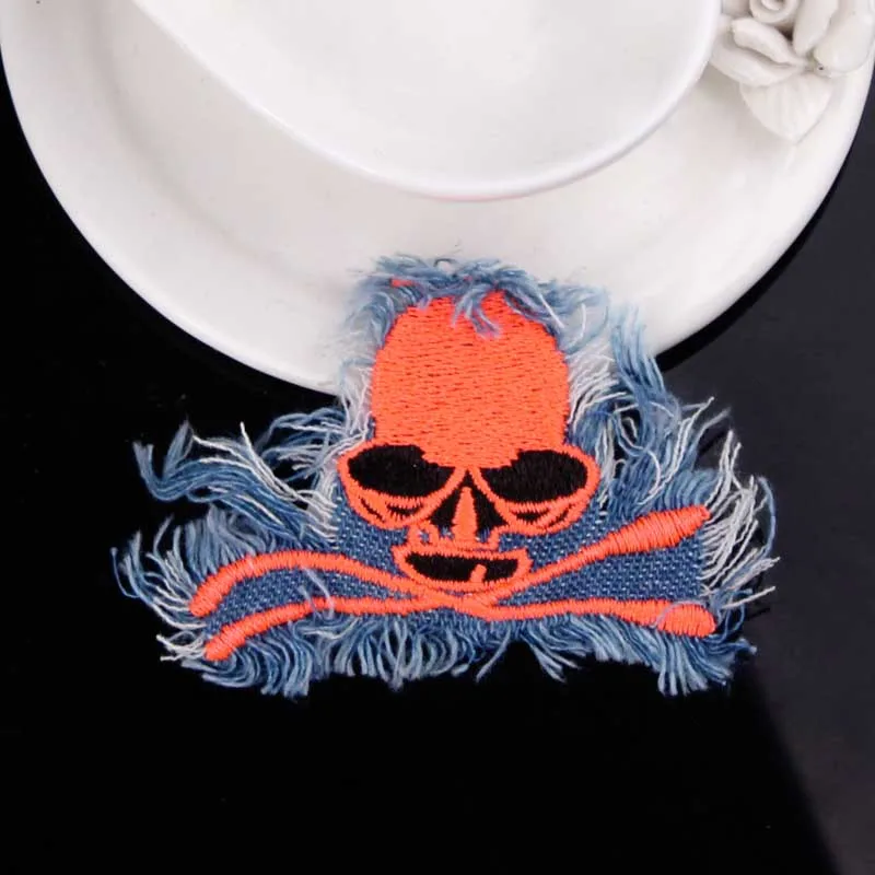 Сделай сам в стиле панк ковбойском патчи пришить Одежда ботинки с черепом