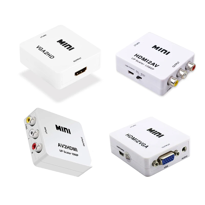 Mini HDMI-compatible to VGA Adapter HD2VGA AV2HD With Audio Converter Digital Analog AV/CVBS L/R 1080p For PC Laptop HDTV | Электроника