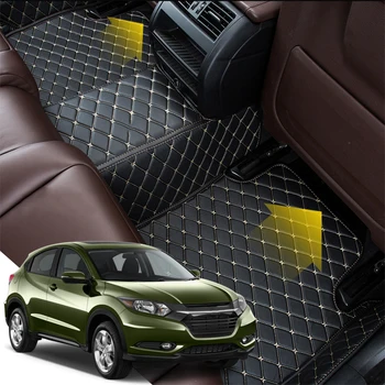 

Car Floor Mat Set Leather Cover Mat Styling Foot Protector Pad Automobile Accessories For Honda Vezel HRV 2015-2020 5 Seats LHD