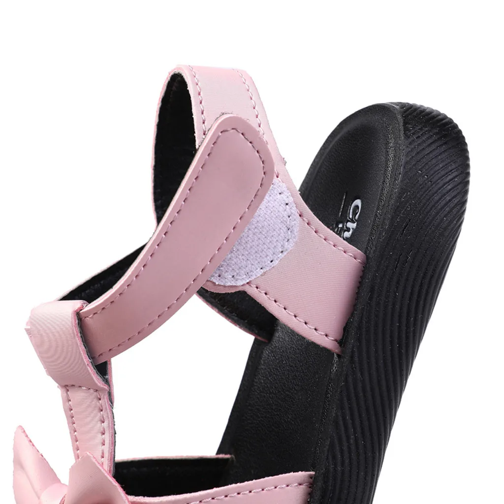 Girls sandals Korean version of rhinestones Princess shoes Summer new big children's sandals Bow Hook& Loop Y10.23
