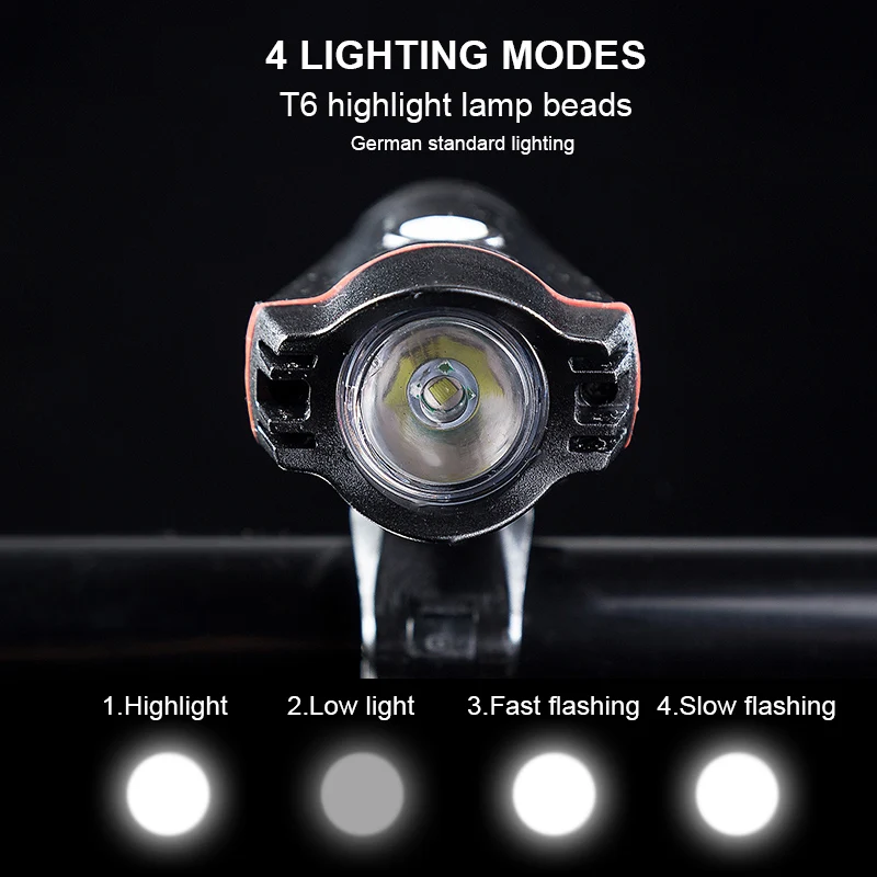 USB Front Bike Light 500 Lumens waterproof German Regulations Bicycle Chargeing Headlight Mountain Lights H005