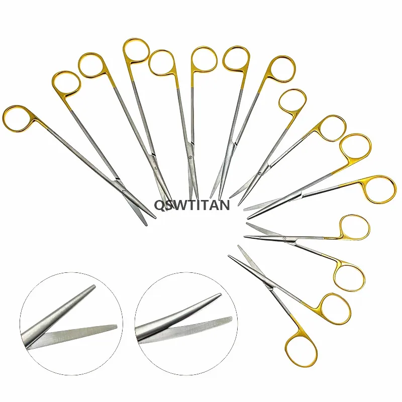Description Picture 2 of itemOphthalmic stainless steel gold handle surgical scissors cosmetic plastic scissors double eyelid tools