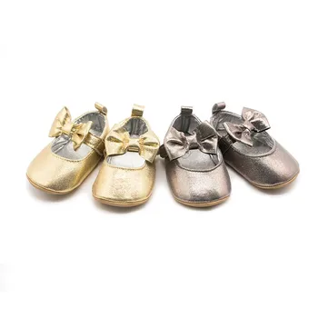 

2019 Baby Shoes Autumn Baby Shoes Solid Color Bow-knot Decoration Rubber Sole Comfortable Non-slip HOOK&LOOP Hot